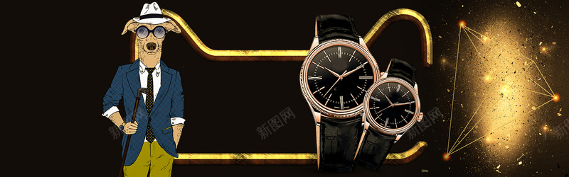 天猫情侣手表促销卡通金色bannerpsd设计背景_新图网 https://ixintu.com 品牌手表 手表广告设计 手表海报 机械手表 瑞士表 男式手表 石英表 精美手表 防水手表 高档手表