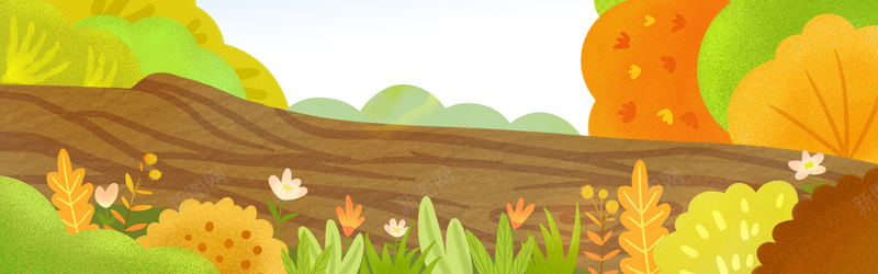 卡通唯美树林山坡背景psd设计背景_新图网 https://ixintu.com banner背景 促销 卡通 新品上市 海报 秋上新 秋天 秋季 秋装