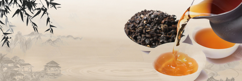 中国风古典红茶茶叶茶饮淘宝bannerpsd设计背景_新图网 https://ixintu.com banner 中国风 古典 水墨 淘宝 电商 红茶 茶叶 茶饮