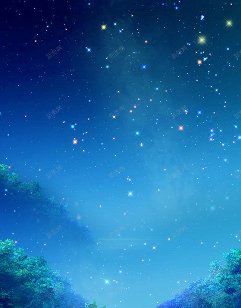 手绘唯美星空海报背景psd设计背景_新图网 https://ixintu.com 唯美 夏夜 夜空 手绘 星空 浪漫 海报 背景