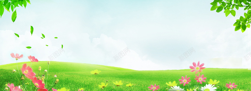 春季上新卡通绿色海报banner背景psd设计背景_新图网 https://ixintu.com banner 上新 促销 卡通 天猫 折扣 新品 春天 春季 海报 淘宝 田野 绿色 背景 鲜花