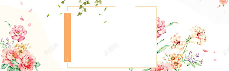 花海淘宝海报背景psd设计背景_新图网 https://ixintu.com 复古 欧式 玫瑰花 白底 相纸 矢量 矩形 窗花 简约 绿色 节日 花环 虚线 装饰 酷炫 黄色