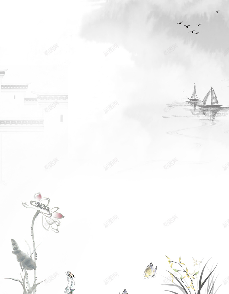 中式水墨淡雅校园文化背景psd设计背景_新图网 https://ixintu.com 传授传道 传统文化展板 学校教育 学校海报 教师海报 教育事业 文化宣传栏 校园文化 高校思想政治