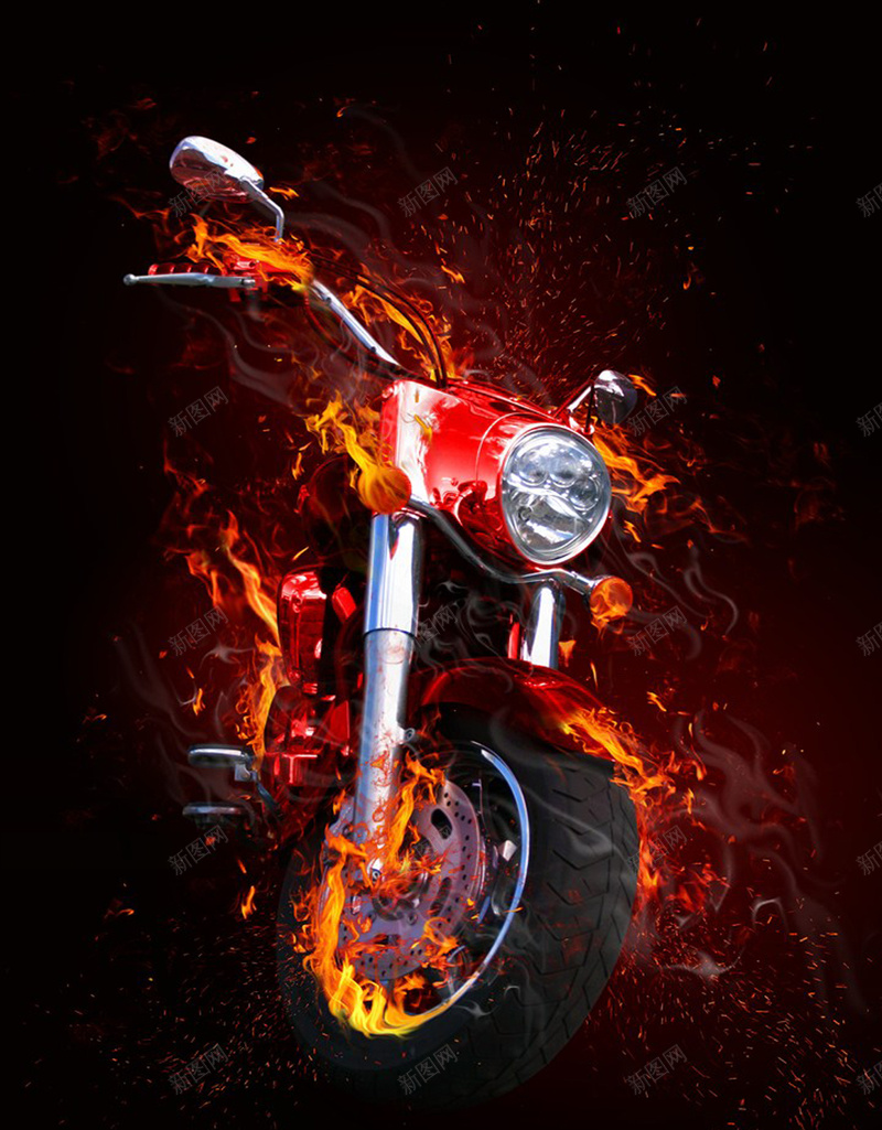 超酷火焰摩托车psd设计背景_新图网 https://ixintu.com 创意图片 摩托车 激情 火焰 燃烧 燃烧的摩托车 狂欢 超酷