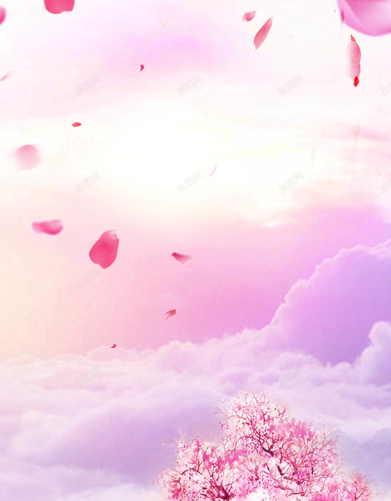 开春桃花节海报背景psd设计背景_新图网 https://ixintu.com 三生三世 唯美 开春 春条 桃花 桃花节 海报 清新 背景
