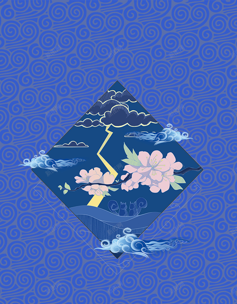 二十四节气之惊蛰质感祥云H5背景分层psd设计背景_新图网 https://ixintu.com 24节气 H5背景 h5 psd 二十四节气 惊蛰 祥云 祥云图案背景 节气 花枝 质感 闪电 雷雨