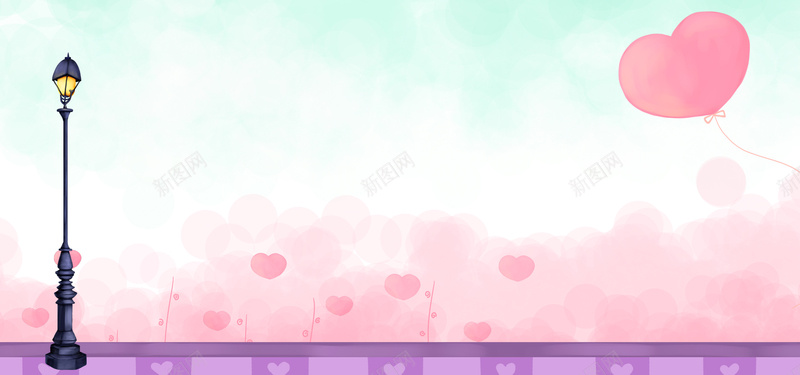 温馨情人节渐变彩色banner背景psd设计背景_新图网 https://ixintu.com 小清新 广告 情人节 文艺 梦幻 浪漫 渐变 温馨情人节 爱心 白云 简约 素材 背景 蓝天 路灯