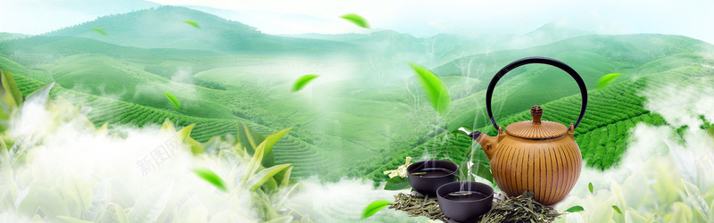 淘宝天猫春茶茶叶海报背景jpg设计背景_新图网 https://ixintu.com 新茶上市 春茶 春茶上新 清新 绿色背景 茶叶 茶叶海报 茶园 茶壶 茶文化海报