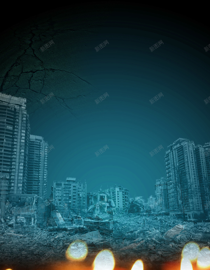 深绿色烛光蜡烛城市建筑摧毁psd设计背景_新图网 https://ixintu.com 城市 废墟 建筑 摧毁 深绿色 灾难 烛光 祈祷 祝福 蜡烛 蜡烛背景ppt