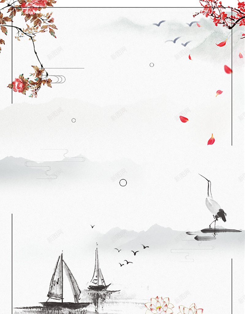 灰色水墨大气中国风白露节气背景psd设计背景_新图网 https://ixintu.com 创意 十二节气白露 古风 古风海报展板 唯美 复古 大气中国风 山 梅花 白露 节气海报 远山