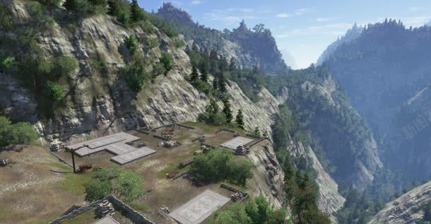 绿色植物悬崖房屋jpg设计背景_新图网 https://ixintu.com 悬崖 房屋 绿色植物