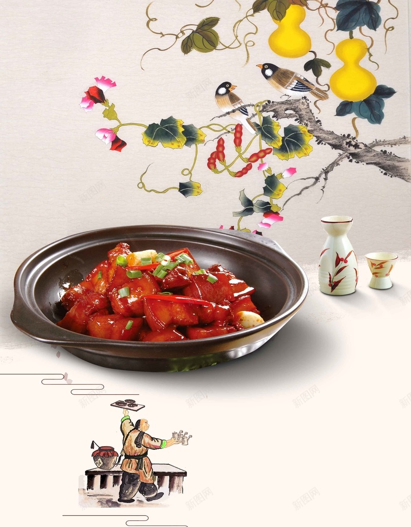 美味东坡肉宣传推广活动psd设计背景_新图网 https://ixintu.com 东坡肉 中国风 中式 吃货 小吃 炖菜 红烧肉 美食
