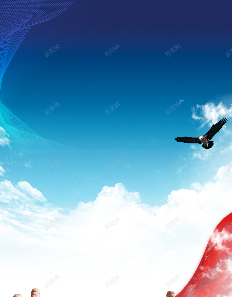 招商海报背景jpg设计背景_新图网 https://ixintu.com 加盟好项目 天空 抢占财富先机 招商 招商海报设计 盛情招商 绸缎 老鹰