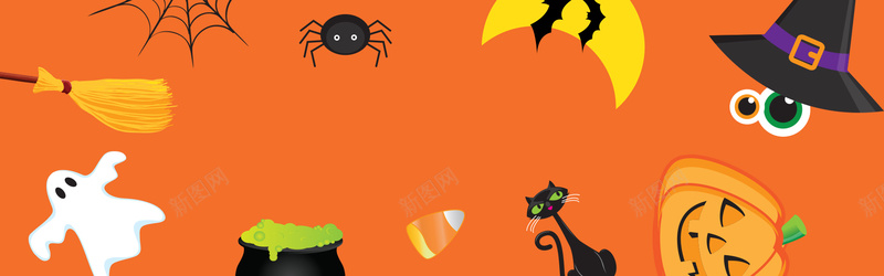 万圣节节日气氛bannerpsd设计背景_新图网 https://ixintu.com 10月31日 happyhalloween 万 万圣节 南瓜 南瓜灯 城堡 幽灵 月亮 蝙蝠 鬼节