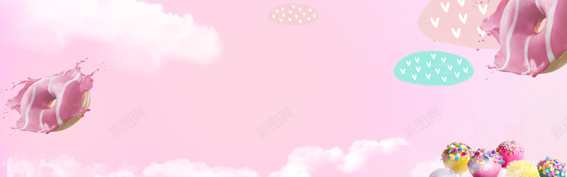电商清新可爱糖果女装bannerpsd设计背景_新图网 https://ixintu.com banner背景 淘宝 甜点 甜甜圈 甜蜜 粉红 蛋 食品 餐饮 马卡龙