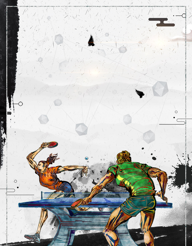 简约大气运动乒乓球社招募创意海报psd设计背景_新图网 https://ixintu.com 乒乓球 乒乓球宣传 创意海报 招募海报 毛笔字体 活力运动 活动招募 炫彩 球 粉末 艺术字体 运动 运动海报
