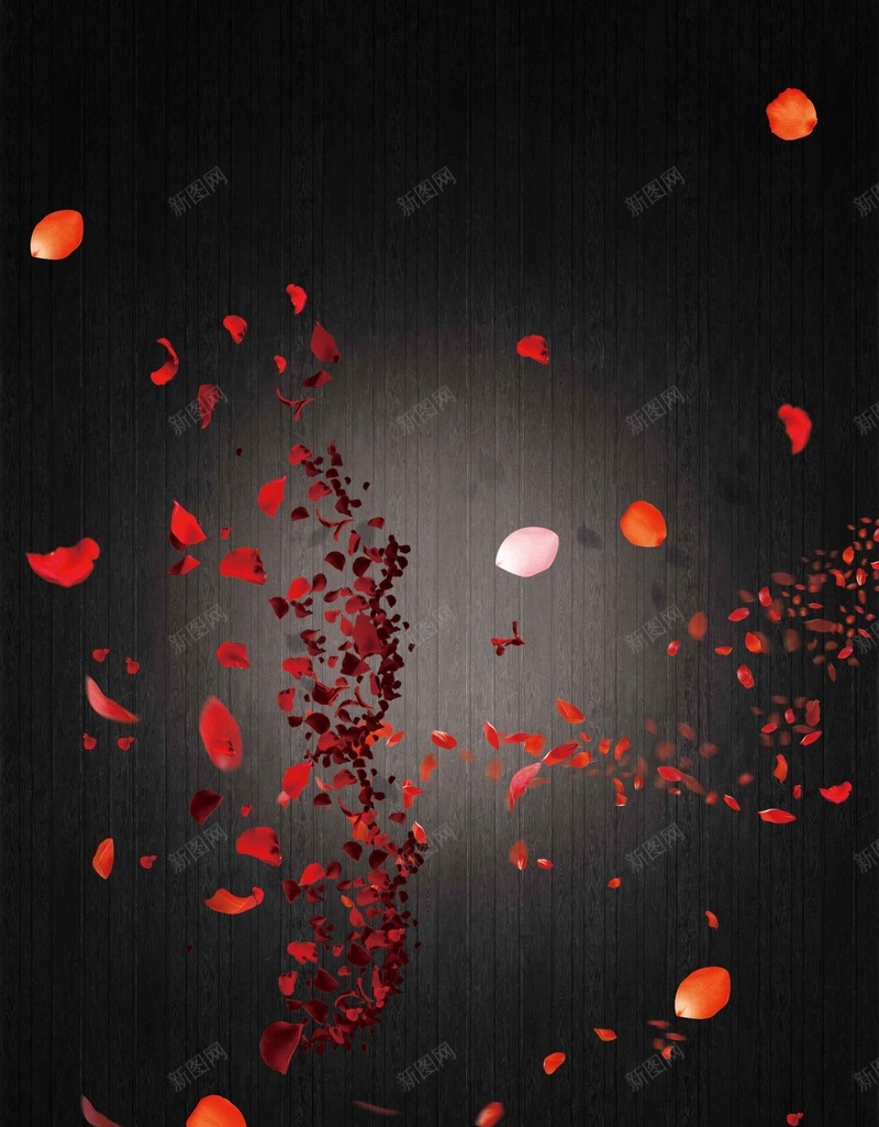 黑色质感渐变花瓣背景psd设计背景_新图网 https://ixintu.com 渐变 纹理 花瓣 质感 高光 黑色