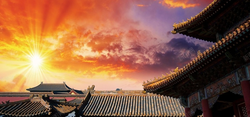 古建筑背景psd设计背景_新图网 https://ixintu.com 中国风 传统文化 古建筑 房顶 故宫 故宫天坛 文化艺术 海报banner 设计 雕梁画栋 飞檐