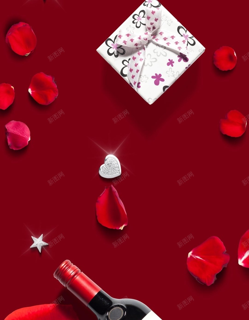 情人节红色花朵花瓣背景psd高清背景_新图网 https://ixintu.com 告白 情人 情人节 晚宴 晚餐 爱情 红色 红酒 花朵 花瓣背景