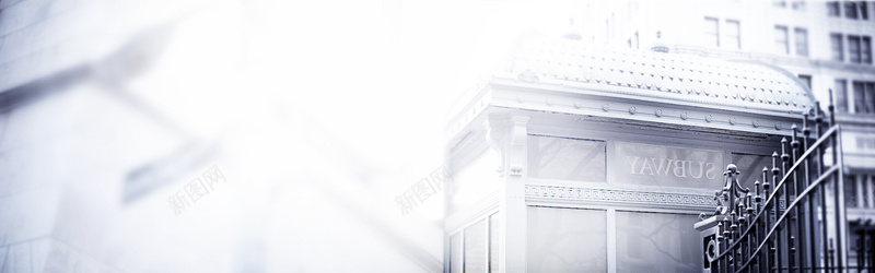 淘宝天猫banner海报背景psd设计背景_新图网 https://ixintu.com 复古栅栏 欧洲城市一角 海报banner 经典冬天