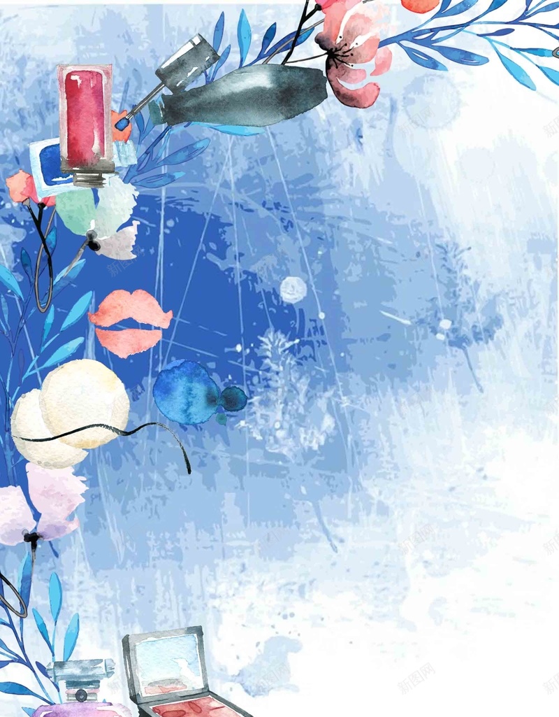 化妆少女化妆化妆镜指甲油美容浪漫广告背景psd设计背景_新图网 https://ixintu.com 化妆广告 化妆背景 口红 洗面奶 睫毛膏 粉扑 美容 美容化妆 美容背景 面膜