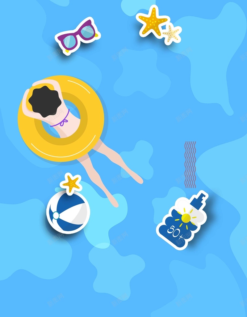 暑假游泳背景模板psd设计背景_新图网 https://ixintu.com PSD 卡通 夏令营 夏天 平面 广告 救生圈 暑假 暑期 模板 沙滩 海报 海洋 游泳 素材 背景