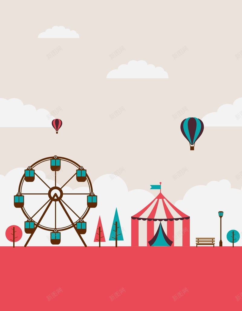 卡通狂欢游乐场小丑背景psd设计背景_新图网 https://ixintu.com 公园 卡通 城堡 小丑 摩天轮 游乐园 游乐场 游戏 狂欢 玩耍 马戏背景 魔术