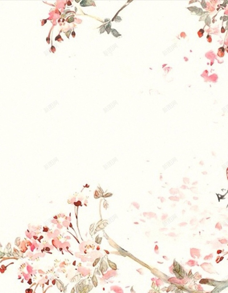 中国风画水墨画白色h5背景jpg设计背景_新图网 https://ixintu.com H5 h5 中国风 树枝 水墨画 画 白色 花