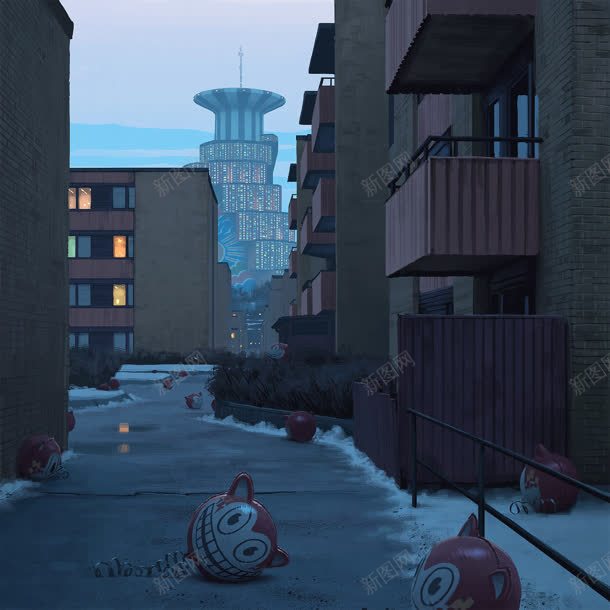 卡通房屋街道jpg设计背景_新图网 https://ixintu.com 卡通 房屋 素材 街道