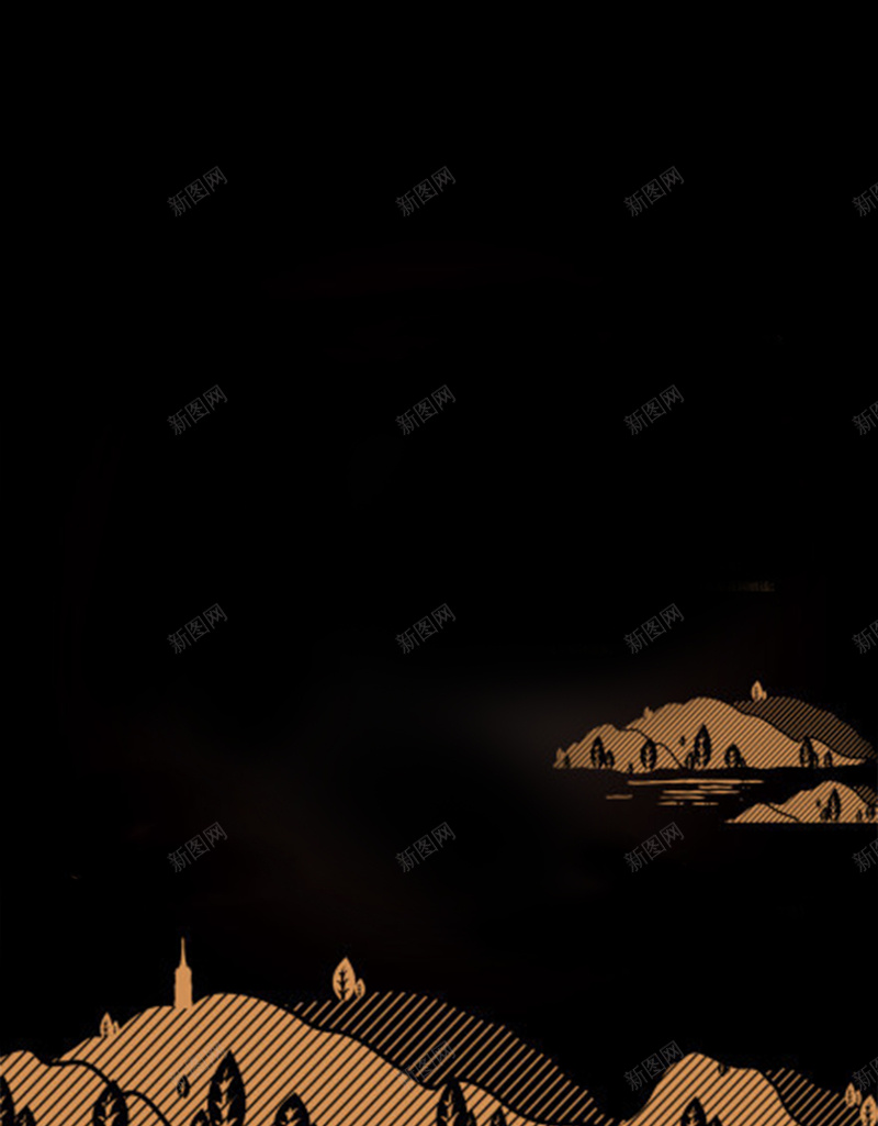 黑色山面背景psd设计背景_新图网 https://ixintu.com 书 优美 塔 山 平和 广告 河 矢量 素材 背景 金色 黑色
