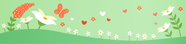 卡通春季banner背景jpg设计背景_新图网 https://ixintu.com 卡通背景 心 花朵 蝴蝶