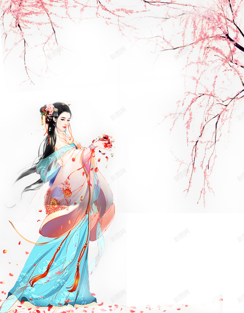 三生三世十里桃花PSD背景图psd设计背景_新图网 https://ixintu.com PSD 三世 三生 十里 古琴 古筝 古风 桃花 背影 背景图 花 花瓣 落花