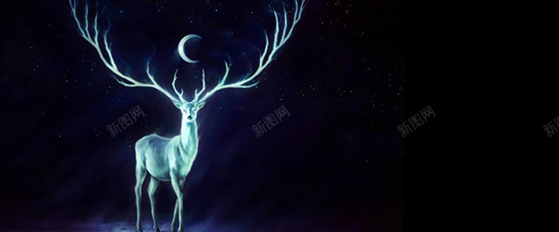 淘宝背景图psd设计背景_新图网 https://ixintu.com 圣诞节背景 梦幻 活动页背景 浪漫 深色背景图 神秘 鹿