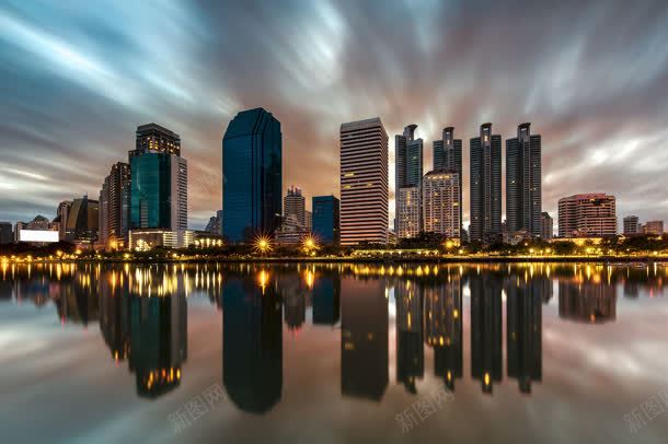 河流对面的都市夜景jpg设计背景_新图网 https://ixintu.com 夜景 河流 都市 面的