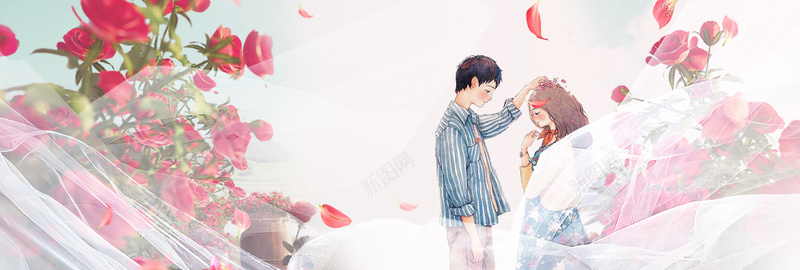 电商淘宝七夕情人节浪漫情侣海报psd设计背景_新图网 https://ixintu.com banner 七夕节 七夕节活动 七夕节素材 促销活动 情人节 情侣 浪漫七夕节 海报 玫瑰花 花丛