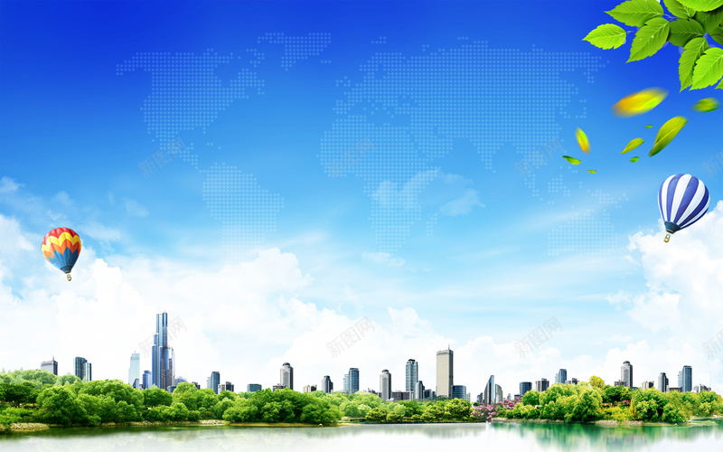 小清新文明城市公益海报背景psd设计背景_新图网 https://ixintu.com 公益 城市 小清新 文明 氢气球 海报 素材 绿叶 背景 蓝天 蓝色