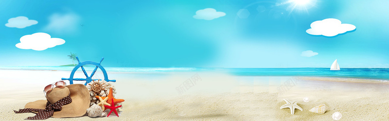 盛夏海边度假文艺蓝天背景psd设计背景_新图网 https://ixintu.com 夏日海边旅游 大海 度假 度假旅游 度假海报 沙滩 海滩 海边 热带沙滩 热带海滩 避暑