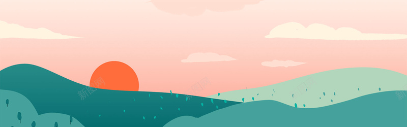 卡通扁平黄昏banner背景psd设计背景_新图网 https://ixintu.com anner背景 banner背景 丘陵 化妆品背景 卡通 扁平 护肤背景 曲线 电商背景 粉色 蓝色 黄昏