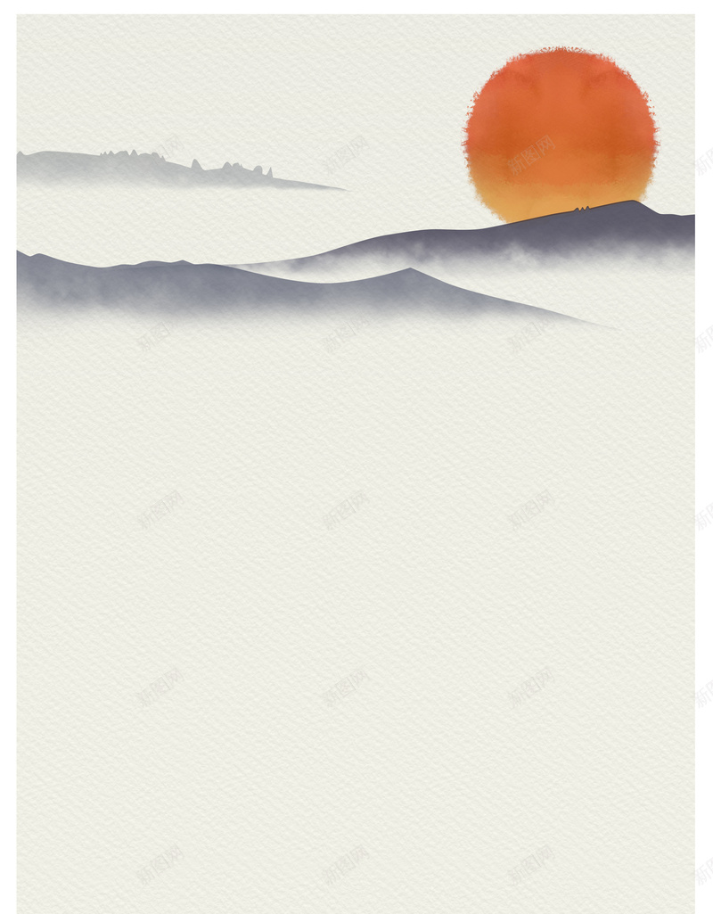 古风大山剪影背景图jpg设计背景_新图网 https://ixintu.com 中国风 剪影 古风 大山 太阳 海报 简约 背景图