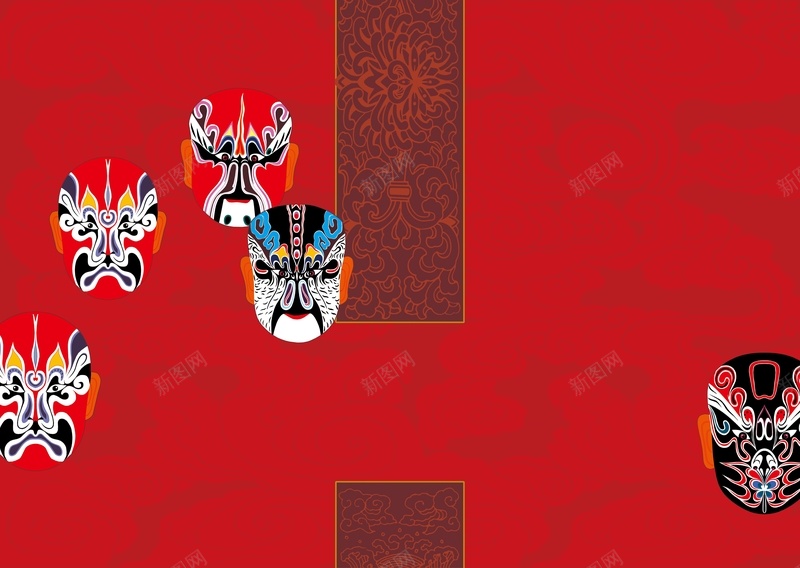 京剧脸谱背景psd设计背景_新图网 https://ixintu.com 中国风 京剧 传统 文化 海报 背景 脸谱 高清背景大全