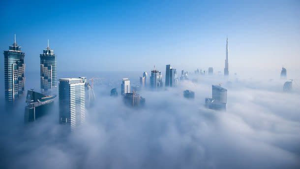 云雾中的都市海报背景jpg设计背景_新图网 https://ixintu.com 云雾 海报 背景 都市