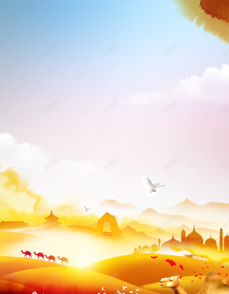 一带一路中国梦海报psd设计背景_新图网 https://ixintu.com PSD源文件 PSD素材 一带一路 丝绸之路 中国梦 主旋律 党建 分层文件 宣传 经济 经济带 背景模板 背景海报 背景素材 骆驼 高清背景
