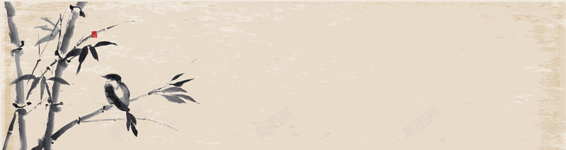 水墨竹banner背景矢量图eps设计背景_新图网 https://ixintu.com banner 中国风 印章 水墨 海报banner 矢量图 竹 简笔山水画 鸟