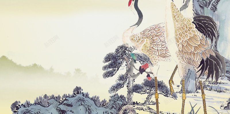 重阳节H5背景psd设计背景_新图网 https://ixintu.com H5 H5背景 h5 中国风 祥云 重阳节 鹤