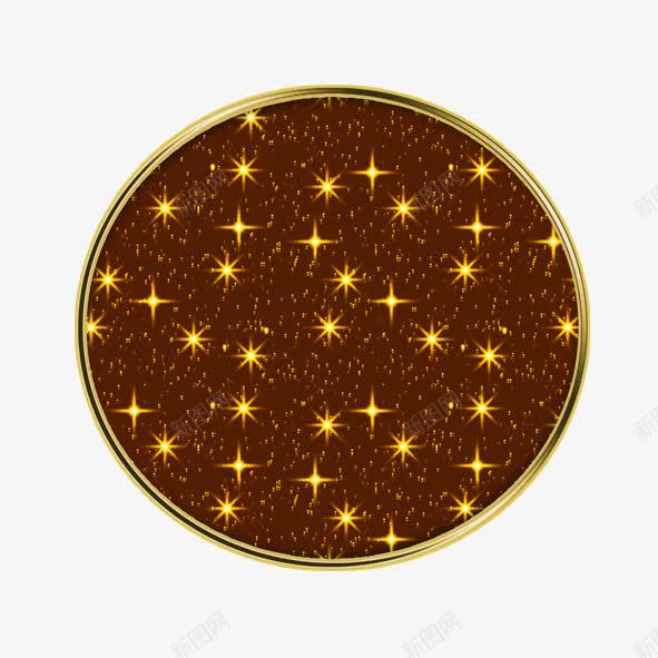 漂浮星星png免抠素材_新图网 https://ixintu.com 圆形 星星 棕色 闪亮 黄色