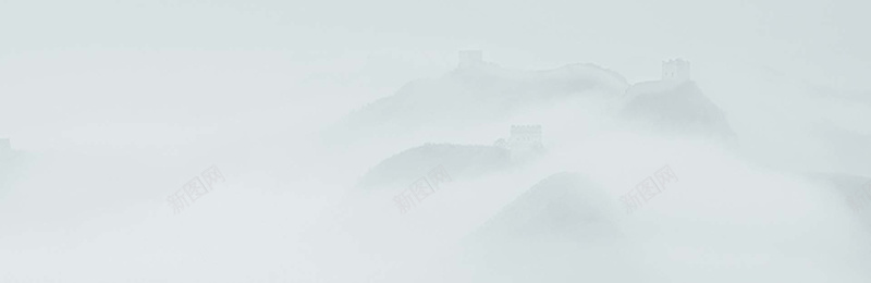 水墨长城bannerpsd设计背景_新图网 https://ixintu.com 中国风 墨滴 水墨 海报banner 长城