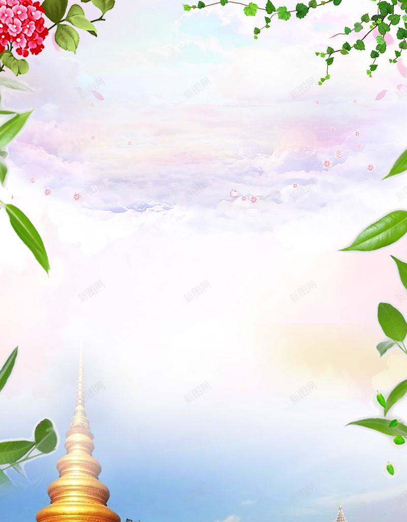 浪漫天空树叶风景旅行泰国背景psd设计背景_新图网 https://ixintu.com 天空 旅行 树叶 泰国 浪漫 素材 背景 风景