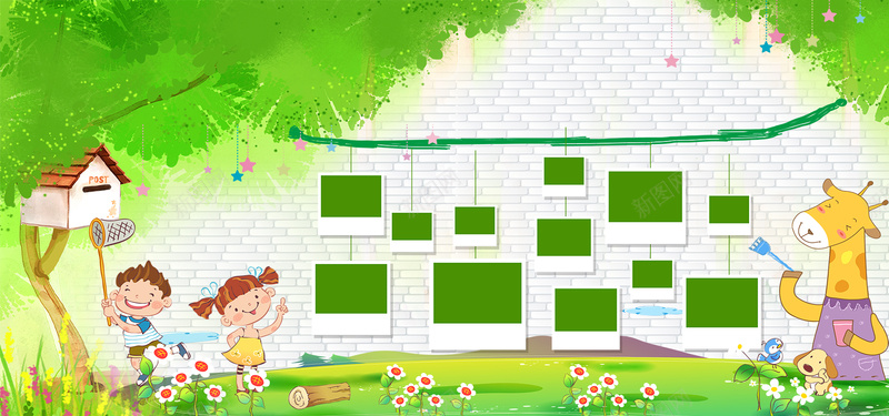 创新树校园幼儿园照片墙bannerpsd设计背景_新图网 https://ixintu.com 卡通 学生风采 幼儿园 幼儿园展板 幼儿园照片墙 异形 教师风 教育培训 校园 校园文化墙 校园风采