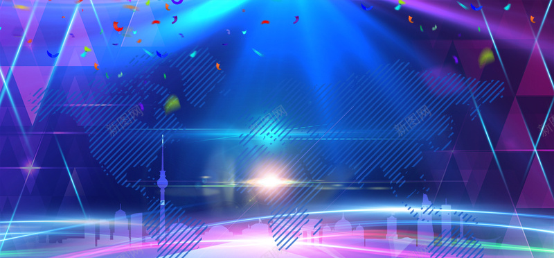 绚丽灯光几何渐变线条大气bannerpsd设计背景_新图网 https://ixintu.com 几何 商务 城市剪影 大气背景 广告 彩带 彩片 梦幻 浪漫 渐变 科幻 科技 素材 纹理 质感