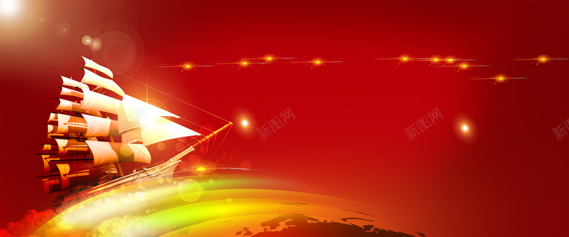 红色炫丽光效背景psd设计背景_新图网 https://ixintu.com 光效 商务 地球 帆船 炫丽背景 科幻 科技 红色背景
